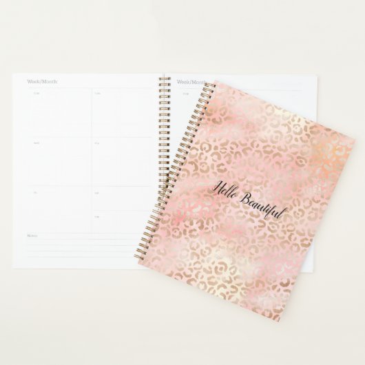 Girl Pink Gold Blush Leopard Print        Planer (Anzeige)