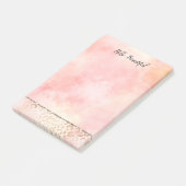 Girl Pink Gold Blush Leopard Print Post-it Klebezettel (angewinkelt)