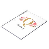 Girl Pink Gold Floral Monogram Letter Q Notizblock (Linke Seite)