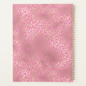 Girl Pink Gold Glam Leopard Print Planer (Rückseite)