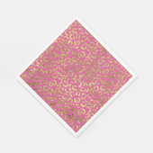 Girl Pink Gold Glam Leopard Print Serviette (Ecke)