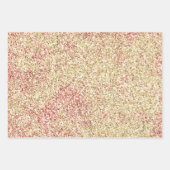 Girl Pink Gold Glitz Glitzer Ombre Wrapping Paper Geschenkpapier Set (Vorderseite)