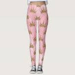 Girl Pink Gold Glitzer Crowns Funkelnd Leggings<br><div class="desc">Girl Pink Gold Glitzer Kronen Funkelnd Leggings</div>