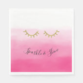 Girl Pink Gold Glitzer Eyelashes Serviette (Vorderseite)