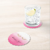 Girl Pink Gold Glitzer Eyelashes Untersetzer (Vor Ort)