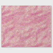 Girl Pink Gold Glitzer Leopard Print Geschenkpapier (Flach)