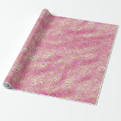 Girl Pink Gold Glitzer Leopard Print Geschenkpapier (Ungerollt)