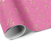 Girl Pink Gold Glitzer Rose Geschenkpapier (Rolleneckpunkt)