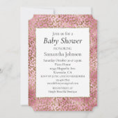 Girl Pink Gold Leopard Print Einladung (Vorderseite)