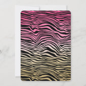 Girl Pink Gold Ombre Wasserfarbe Schwarz Zebra Pri Einladung (Rückseite)