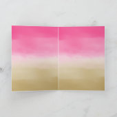 Girl Pink Gold Ombre Wasserfarbe Schwarz Zebra Pri Karte (Innenseite)