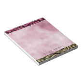 Girl Pink Gold Ombre Wasserfarbe Schwarz Zebra Pri Notizblock (angewinkelt)