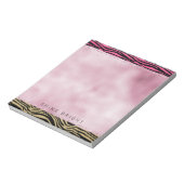 Girl Pink Gold Ombre Wasserfarbe Schwarz Zebra Pri Notizblock (Rotiert)