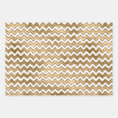 Girl Pink Gold Silver White Zigzag Streifen Geschenkpapier Set (Vorderseite 2)