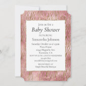 Girl Pink Gold Zebra Print Einladung (Vorderseite)