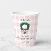 Girl Pink Golf Two Sweet 2nd Birthday Party Pappbecher (Vorderseite)