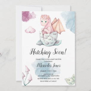 Girl Pink Hatching Dragon Hatching Bald Einladung