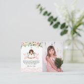 Girl Pink Heilige Kommune danke Ihnen Karte mit Fo (Stehend Vorderseite)