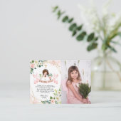 Girl Pink Heilige Kommune danke Ihnen Karte mit Fo (Stehend Vorderseite)