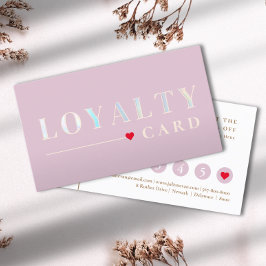 Girl Pink Holographic Beauty Loyalty Card Visitenkarte