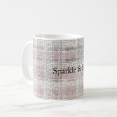 Girl Pink Kariert Stripes Sparkor Kaffeetasse (Vorderseite Links)