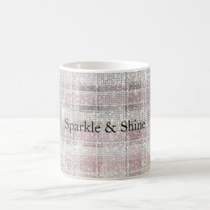 Girl Pink Kariert Stripes Sparkor Kaffeetasse
