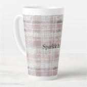 Girl Pink Kariert Stripes Sparkor Milchtasse (Linke Ecke)