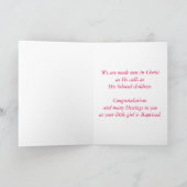 Girl Pink Kind Gottes Taufe Herzlichen Glückwunsch Karte (Innenseite)