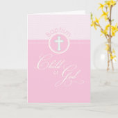 Girl Pink Kind Gottes Taufe Herzlichen Glückwunsch Karte (Gelbe Blume)