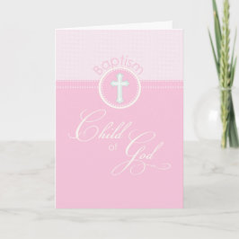 Girl Pink Kind Gottes Taufe Herzlichen Glückwunsch Karte