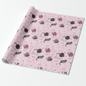 Girl Pink Kitty Liebe Kittens and Yarn Tangle Kids Geschenkpapier (Ungerollt)