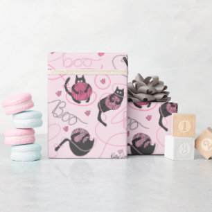 Girl Pink Kitty Liebe Kittens and Yarn Tangle Kids Geschenkpapier