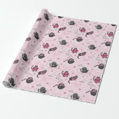 Girl Pink Kitty Liebe Kittens and Yarn Tangle Kids Geschenkpapier (Ungerollt)