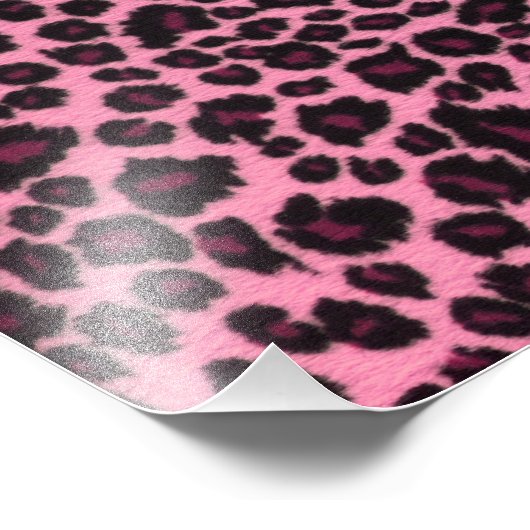 Girl Pink Leopard Cheetah Print Fotodruck (Ecke)