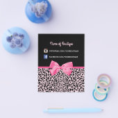 Girl Pink Leopard Print Niedlich Bow Beauty Boutiq Flyer (Einzeln)