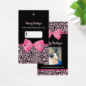 Girl Pink Leopard Print Niedlich Bow Foto Pricetag (Schreibtisch)