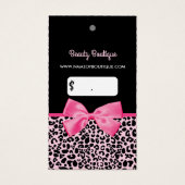 Girl Pink Leopard Print Niedlich Bow Foto Pricetag (Vorderseite)