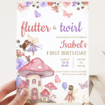 Girl Pink Lila Floral Fairy Geburtstag