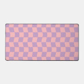 Girl Pink Lila Wavy Checkerboard Ästhetik Schreibtischunterlage (Vorderseite)