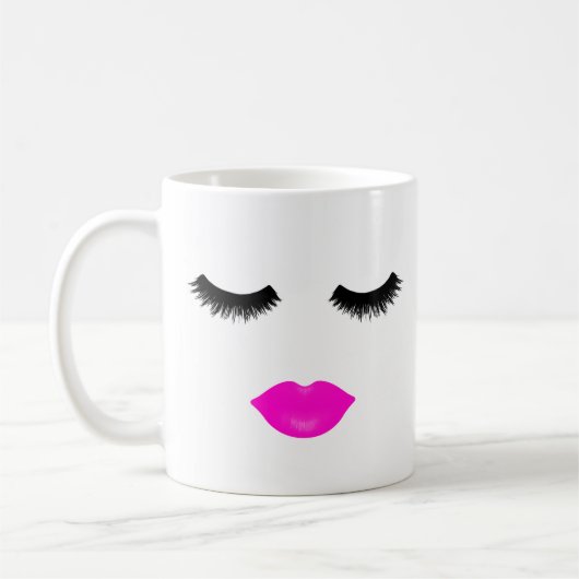 Girl-Pink-Lippen und -Leine Kaffeetasse (Links)