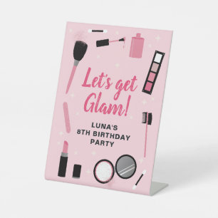 Girl Pink Makeup Glamour Geburtstag Sockelschild