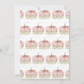 Girl Pink Minimalistisch Pumpkin Baby Dusche Einladung (Rückseite)
