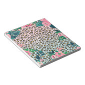 Girl Pink Mint Ombre Glitzer Leopard Print Notizblock (angewinkelt)