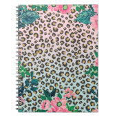 Girl Pink Mint Ombre Glitzer Leopard Print Notizblock (Vorderseite)