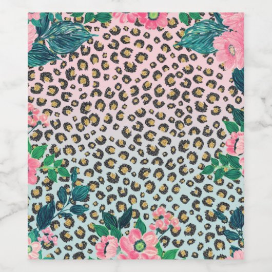 Girl Pink Mint Ombre Glitzer Leopard Print Weinetikett (Einzelnes Label)