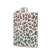 Girl Pink Minze Ombre Bloral Glitzer Leopard Print Flachmann (Links)