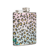 Girl Pink Minze Ombre Bloral Glitzer Leopard Print Flachmann (Rechts)