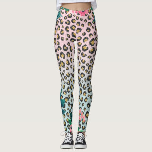 Girl Pink Minze Ombre Bloral Glitzer Leopard Print Leggings