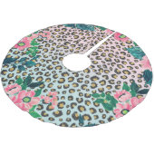 Girl Pink Minze Ombre Bloral Glitzer Leopard Print Polyester Weihnachtsbaumdecke (Schrägansicht)