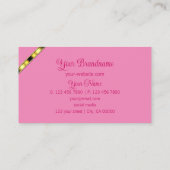 Girl Pink mit Monogram Gemustert Letters Modern Visitenkarte (Rückseite)